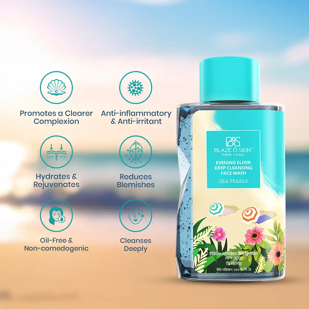 Blaze O' Skin Evening Elixir Deep Cleansing Face Wash - Sea Pearl 250ml