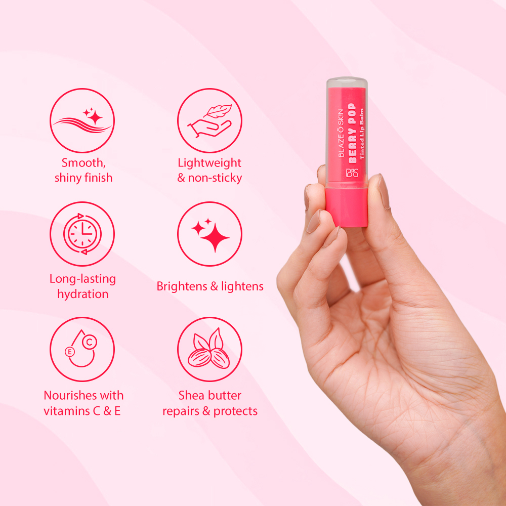 Blaze O’ Skin Berry Pop Tinted Lip Balm 4.5gm