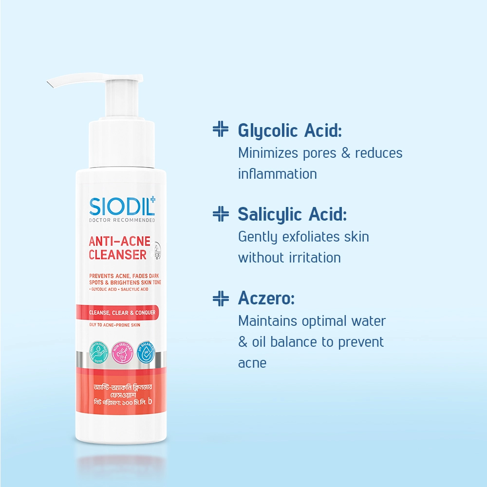 SIODIL ANTI-ACNE CLEANSER 100ml - Siodil Anti acne Cleanser Ingridents