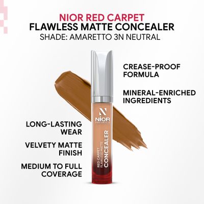 NIOR Red Carpet Flawless Matte Concealer Amaretto 3N Neutral - Amaretto 3N Neutal