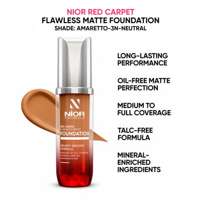 Nior Red Carpet Flawless Matte Foundation - Amaretto 3N Neutral