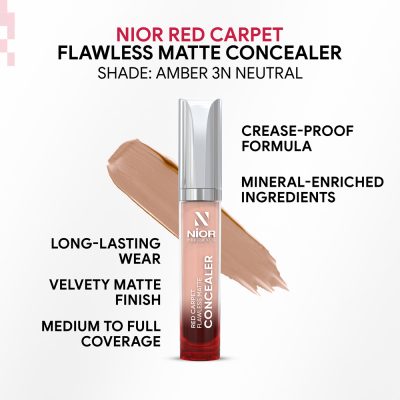 NIOR Red Carpet Flawless Matte Concealer Amber 3N Neutral