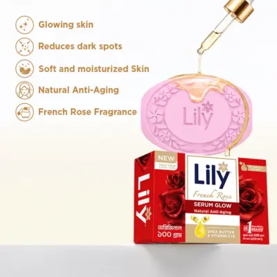 Lily Serum Glow Soap French Rose - 100gm - Serum Glow Soap USPFrench Rose
