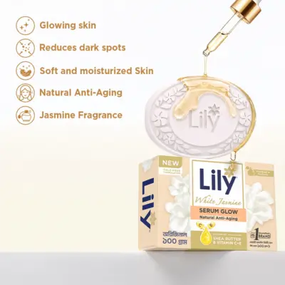 Lily Serum Glow Soap White Jasmine - 100 gm - Serum Glow Soap USPWhite Jasmine
