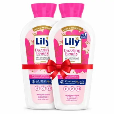 Lily Dazzling Beauty Whitening Skin Lotion 200+200ml (B1G1)
